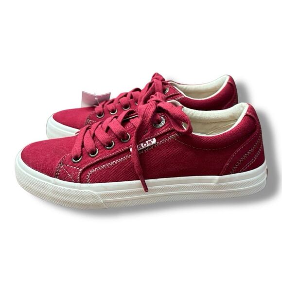 Taos Plim Soul Red Canvas Sneaker Fashion Lace up Casual EverydayWomen’s Size 6 - Picture 1 of 11